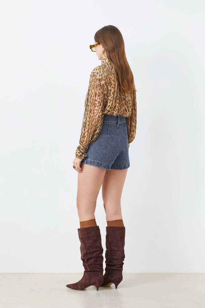LUX LEOPARD PRINT BLOUSE BY SUNCOO FALL 25