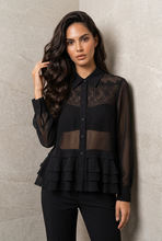 MILVA MI EMBROIDERED ORGANZA BLOUSE