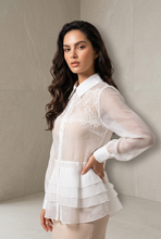 MILVA MI EMBROIDERED ORGANZA BLOUSE