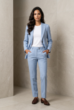 NORMEET SUITING IN YARN DYED BLUE