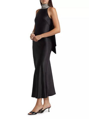 RIELLA CRYSTAL HALTER MAXI DRESS FALL 24 HOLIDAY