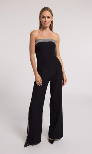 CHELSEA CRYSTAL EMBELLISHED CREPE 
JUMPSUIT FALL 24 HOLIDAY