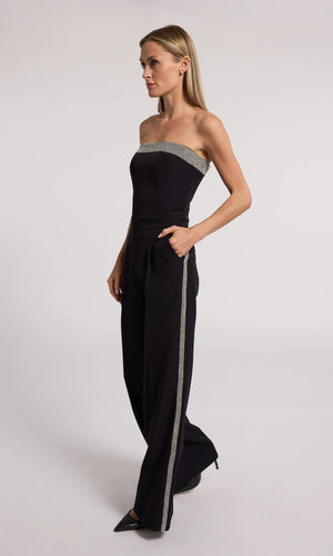 CHELSEA CRYSTAL EMBELLISHED CREPE 
JUMPSUIT FALL 24 HOLIDAY