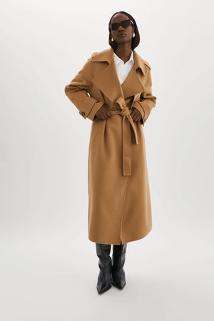 
            
                Load image into Gallery viewer, MARGARET WOOL TRENCH COAT BY LA MARQUE FALL 23 HOLIDAY
            
        