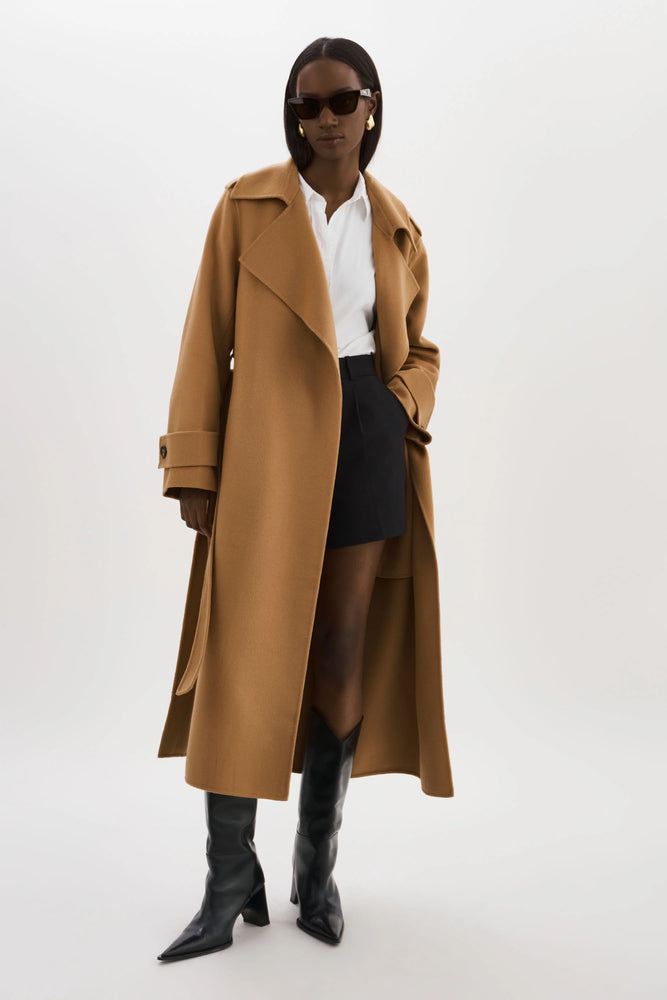 
            
                Load image into Gallery viewer, MARGARET WOOL TRENCH COAT BY LA MARQUE FALL 23 HOLIDAY
            
        