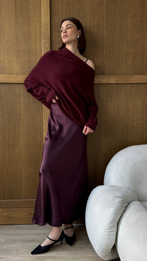 NATALIE ASYMMETRIC SWEATER BY CHARLI FALL 25