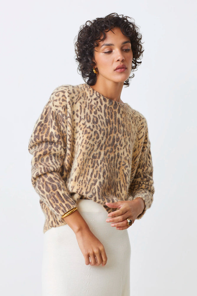 PLEOLI LEOPARD PRINT SWEATER JUMPER BY SUNCOO FALL 25