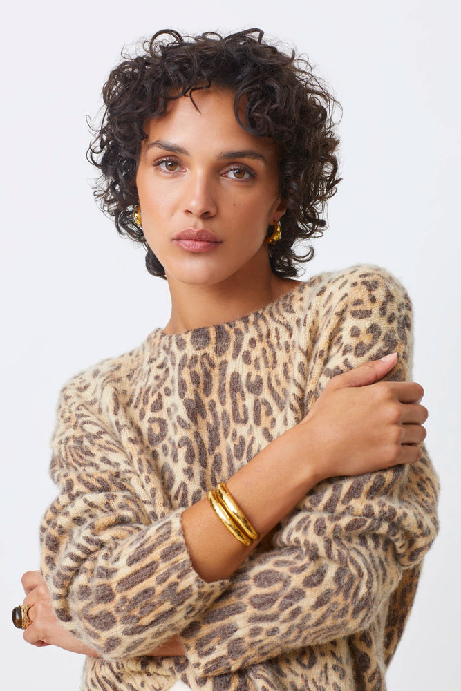 PLEOLI LEOPARD PRINT SWEATER JUMPER BY SUNCOO FALL 25