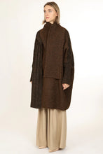 HIGH COLLAR ASYMMETRICAL KNIT CAPE COAT HOLIDAY 25
