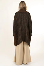 HIGH COLLAR ASYMMETRICAL KNIT CAPE COAT HOLIDAY 25
