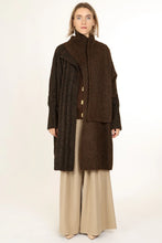 HIGH COLLAR ASYMMETRICAL KNIT CAPE COAT HOLIDAY 25