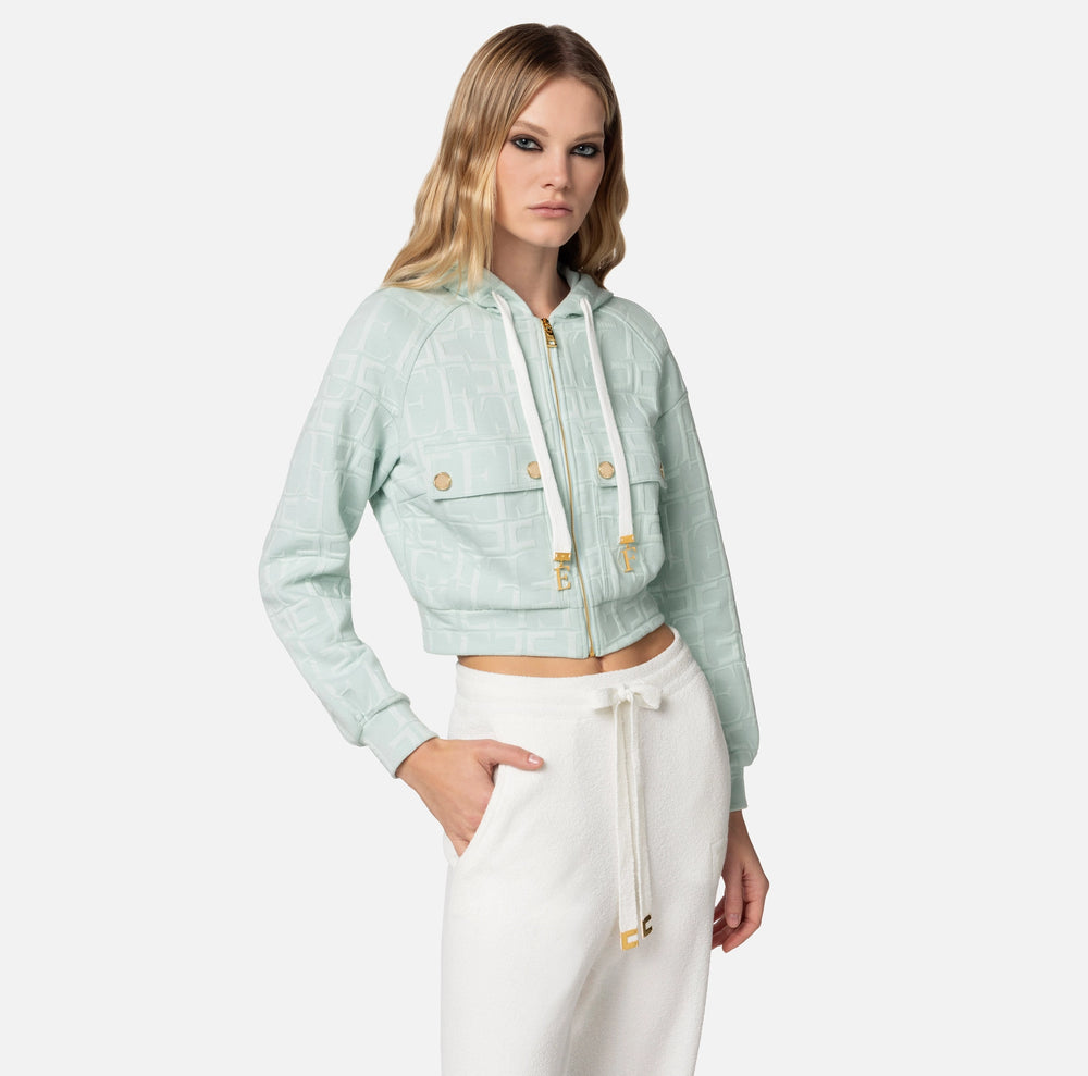 JACQUARD COTTON SWEATSHIRT BY ELISABETTA FRANCHI SPRING 24