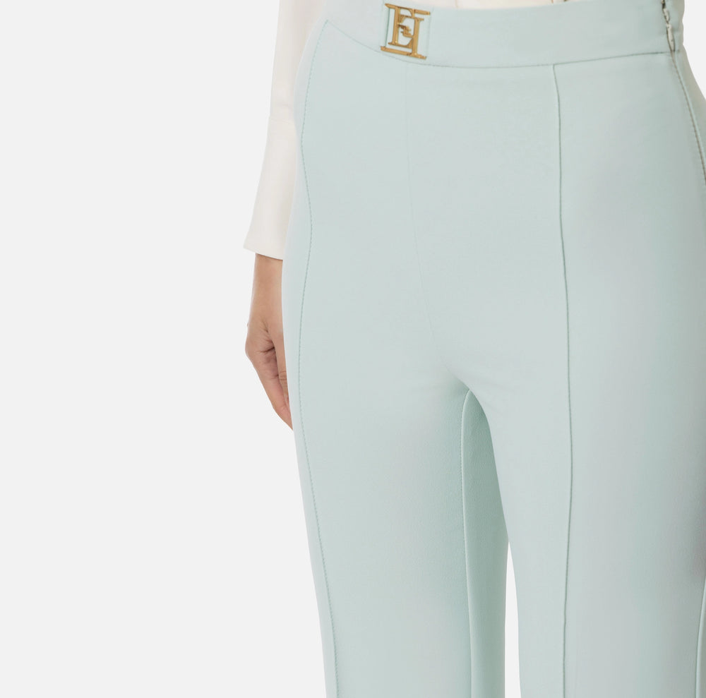 STRETCH CREPE PALAZZO TROUSERS BY ELISABETTA FRANCHI SPRING 24