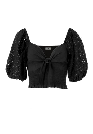 FITTED CROP TOP WITH PUFF SLEEVE BY FRACOMINA SPRING 24