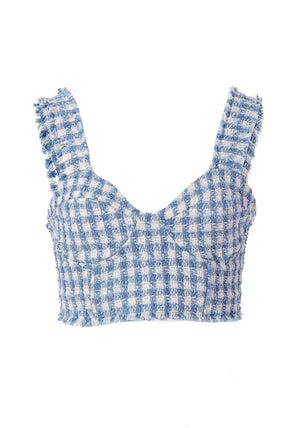 VICHY CROP BUSTIER BY FRACOMINA SPRING 24