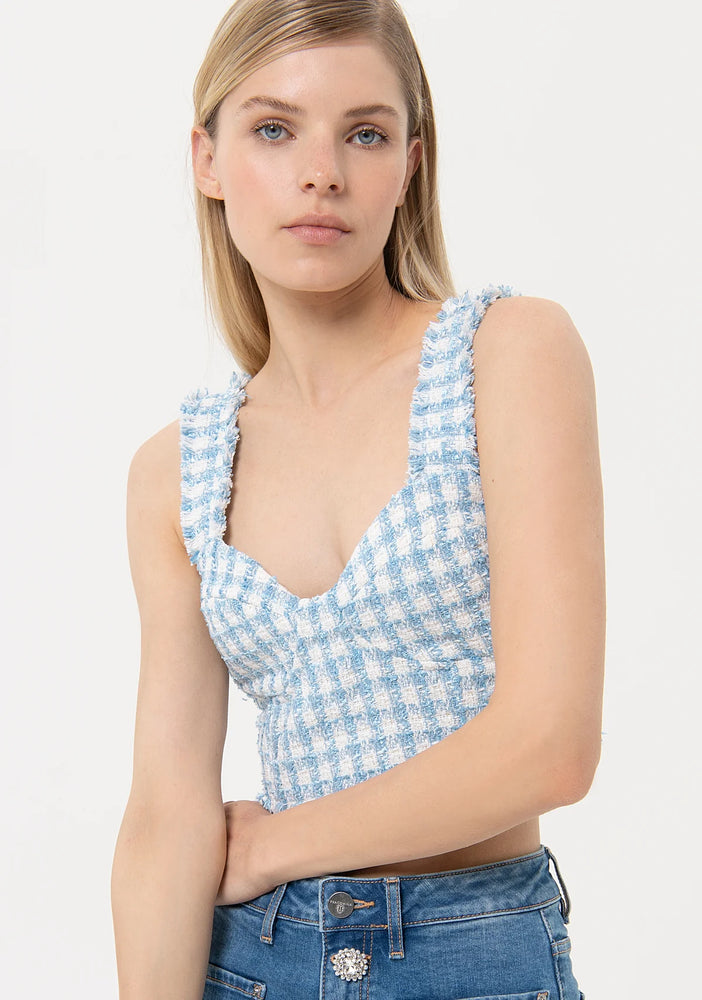 VICHY CROP BUSTIER BY FRACOMINA SPRING 24