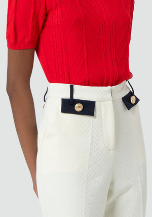 STRAIGHT LEG PANT MADE IN REINFORCED FABRIC FRACOMINA ITALIAN IMPORT SPRING 25