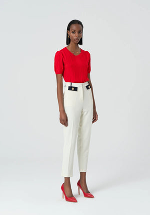 STRAIGHT LEG PANT MADE IN REINFORCED FABRIC FRACOMINA ITALIAN IMPORT SPRING 25