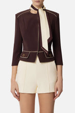 ELISABETTA FRANCHI CREPE BLAZER WITH TWO TONE FOULARD