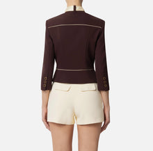 ELISABETTA FRANCHI CREPE BLAZER WITH TWO TONE FOULARD