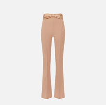 ELISABETTA FRANCHI CREPE TROUSERS WITH SATIN BOW