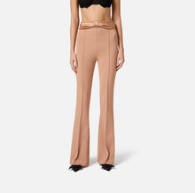 ELISABETTA FRANCHI CREPE TROUSERS WITH SATIN BOW