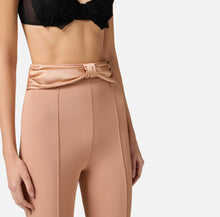 ELISABETTA FRANCHI CREPE TROUSERS WITH SATIN BOW