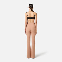 ELISABETTA FRANCHI CREPE TROUSERS WITH SATIN BOW