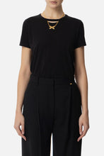 ELISABETTA FRANCHI T-SHIRT WITH BOW NECKLACE
