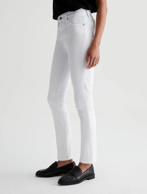 MARI HIGH RISE SLIM STRAIGHT IN WHITE BY AG JEANS