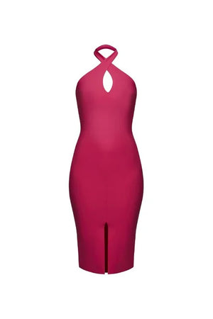
            
                Load image into Gallery viewer, MANSUR COCKTAIL DRESS IN FUSCHIA FALL 23 HOLIDAY
            
        