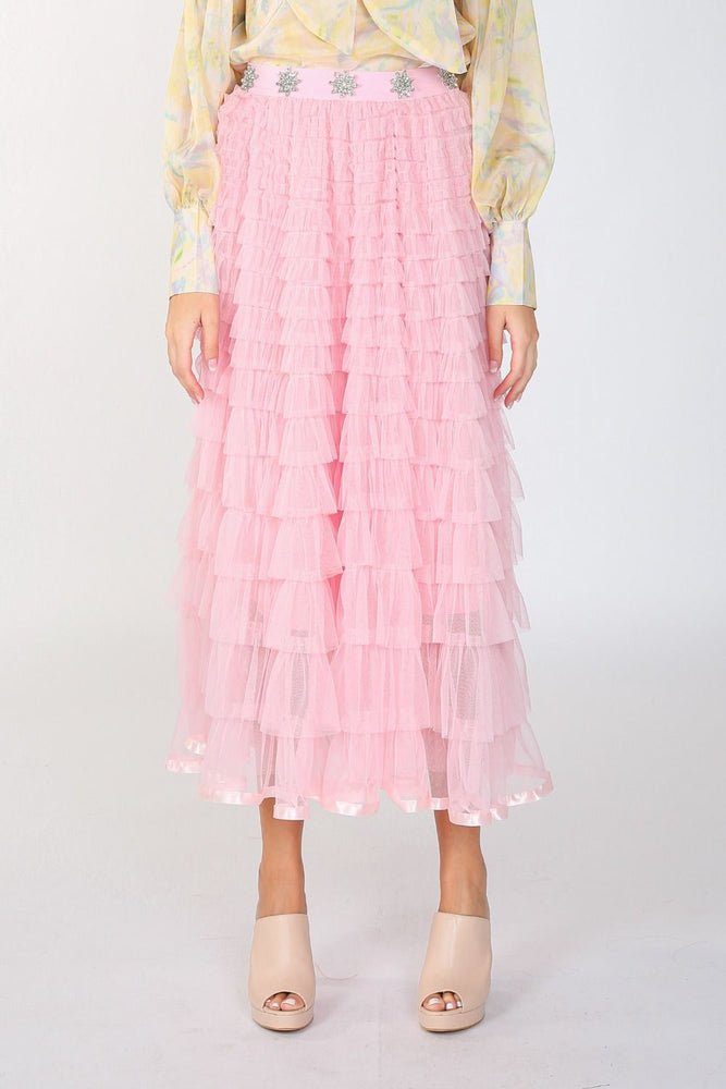
            
                Load image into Gallery viewer, MAXI TIERED TULLE SKIRT FALL 23
            
        