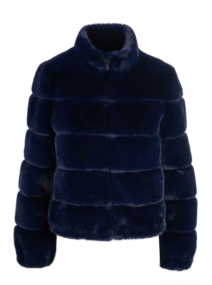 
            
                Load image into Gallery viewer, JODI FUR COAT IN NAVY FALL 22 SALE
            
        