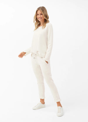 LOOSE FIT SWEATPANT IN EGGSHELL BY JUVIA FALL 22