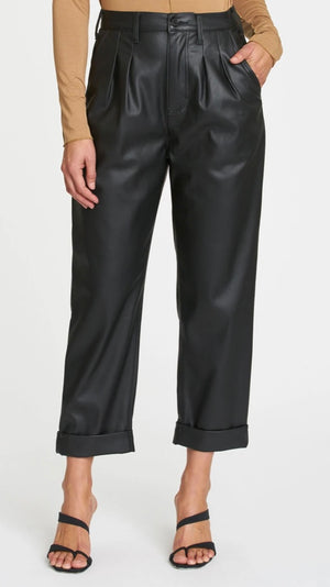 KELLIN PLEATED TROUSER IN VEGAN BLACK FALL 22 SALE