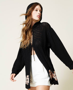 TWIN SET MAXI CROCHET CARDIGAN FALL 23