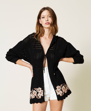 TWIN SET MAXI CROCHET CARDIGAN FALL 23