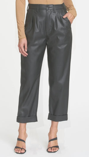 KELLIN PLEATED TROUSER IN VEGAN BLACK FALL 22 SALE