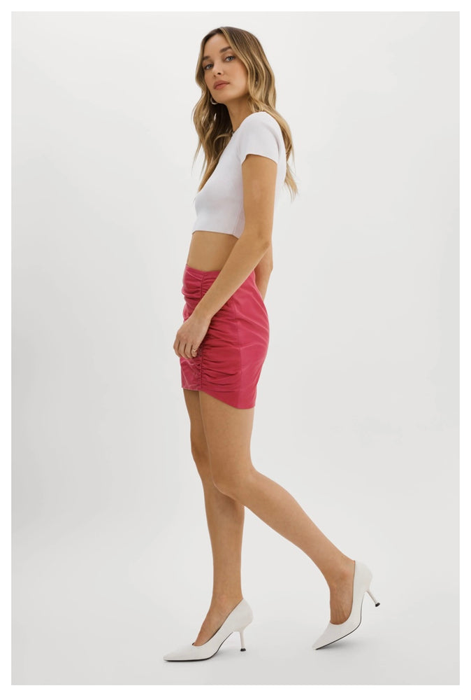 
            
                Load image into Gallery viewer, ARICIA RUCHED SKIRT BY LAMARQUE SPRING 24
            
        