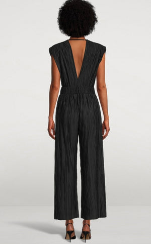 PLEATED JUMPSUIT IN BLACK SPRING 23