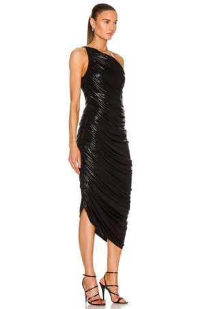 
            
                Load image into Gallery viewer, DIANA BLACK LAME GOWN BY NORMA KAMALI SPRING 23
            
        