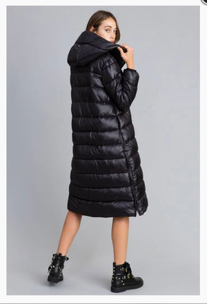 TWIN SET LONG DOWN PUFFER IN BLACK FALL 24