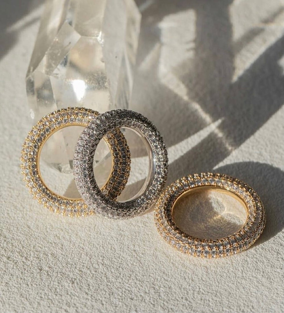 PAVE AMALFI RING JEWELRY IN SILVER OR GOLD  BY LUVAJ SPRING 22