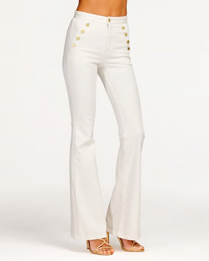 
            
                Load image into Gallery viewer, HELENA HIGH RISE FLARED DENIM IN IVORY BY RAMY BROOK SPRING 24
            
        