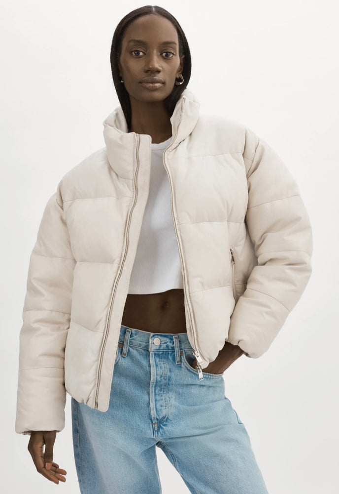IRIS LEATHER PUFFER JACKET BY LAMARQUE FALL 23 HOLIDAY