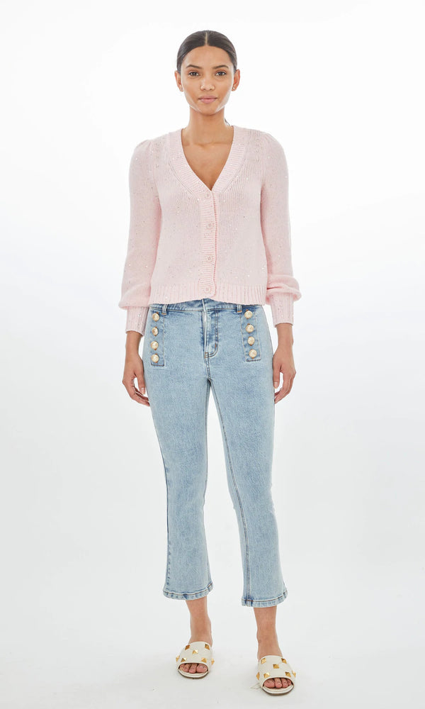 
            
                Load image into Gallery viewer, LOWEL SEQUIN CARDIGAN IN LIGHT PINK SPRING 22
            
        