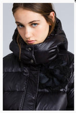 TWIN SET BLACK LONG DOWN PUFFER FALL 25