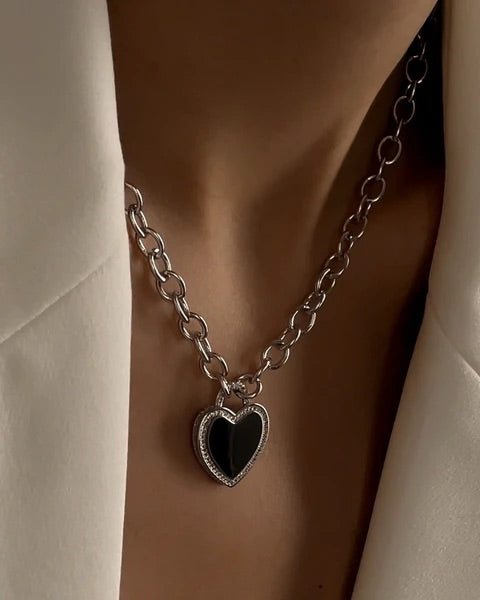 PAVE HEART PENDANT NECKLACE JEWELRY SPRING 22