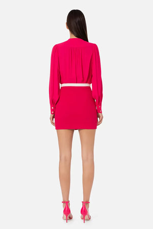 MINI SKIRT IN DOUBLE LAYER STRETCH CREPE BY ELISABETTA FRANCHI SPRING 24