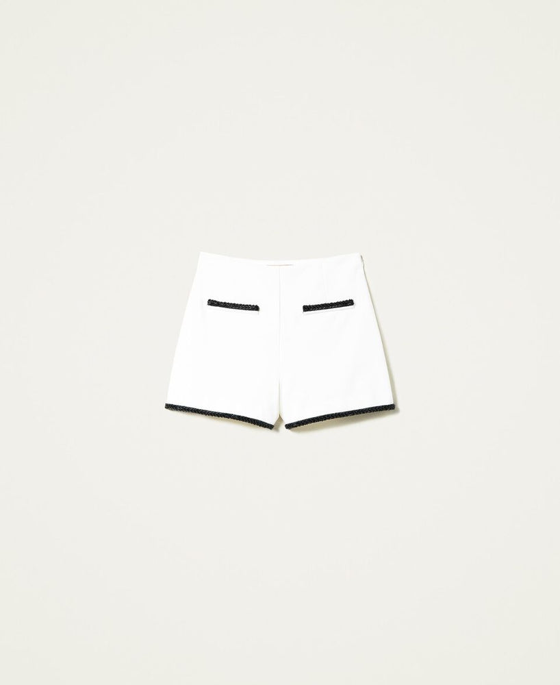 TWIN SET HIGH WAIST SHORTS WITH HAND MADE EMBROIDERY SPRING 24